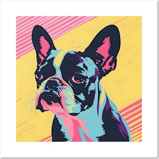 70s Boston Terrier Vibes: Pastel Pup Parade Posters and Art